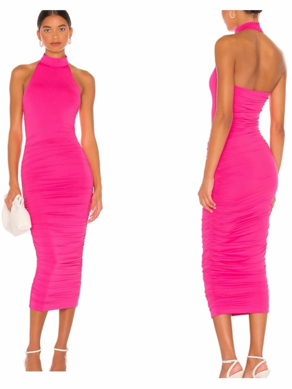 NEW Superdown Mallory High Neck Dress in Hot Pink